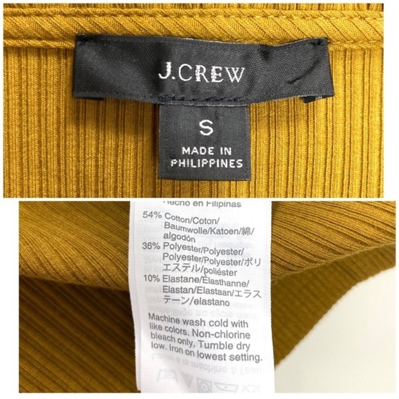 J.CREW Ribbed Ruffle Neck Long-Sleeve Shirt in Mustard Yellow - Picture 4 of 7